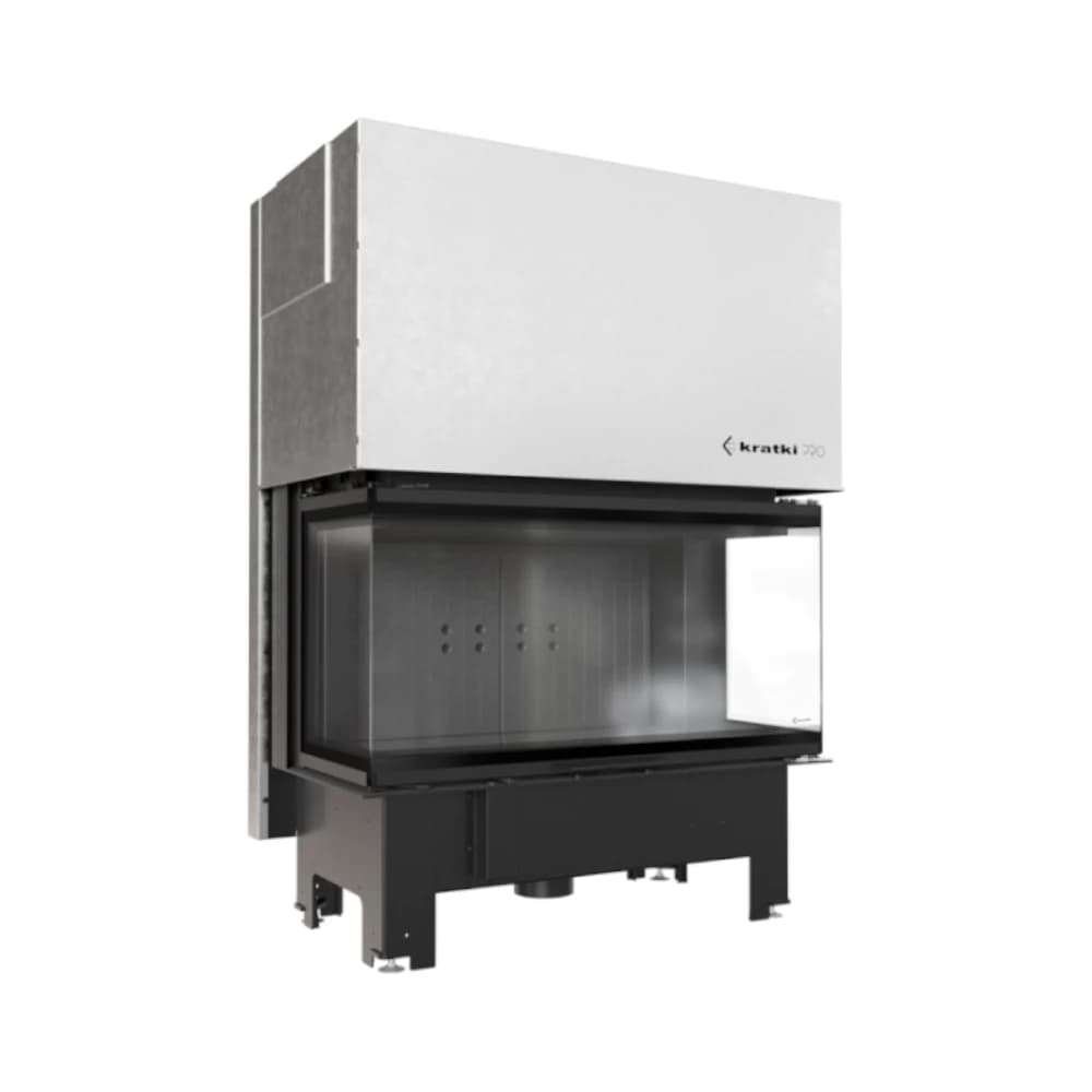 Kratki Nbc/1000/400/Black 15Kw Τριών Όψεων Συρόμενο (120-180M2) Ενεργειακό Τζάκι Αερόθερμο Με Μαύρα Κεραμικά Termotec