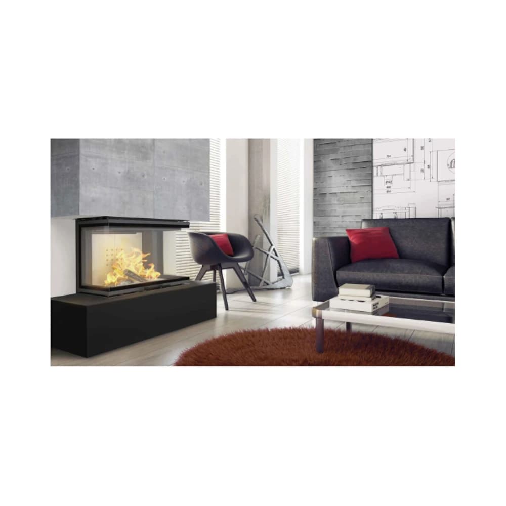 Kratki Nbc/1000/400/Black 15Kw Τριών Όψεων Συρόμενο (120-180M2) Ενεργειακό Τζάκι Αερόθερμο Με Μαύρα Κεραμικά Termotec - 4