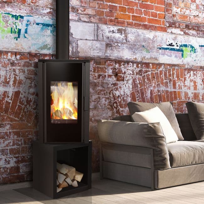 KRATKI KOZA/ENYO/FLAT/01 (A+) ECODESIGN 6KW (55-70M2) ΠΕΡΙΣΤΡΕΦΟΜΕΝΗ ΕΝΕΡΓΕΙΑΚΗ ΣΟΜΠΑ ΞΥΛΟΥ ΑΠΟ ΧΑΛΥΒΑ ΜΕ ΕΠΕΝΔΥΣΗ TERMOTEC ΚΑΙ ΞΥΛΑΠΟΘΗΚΗ - Σόμπες