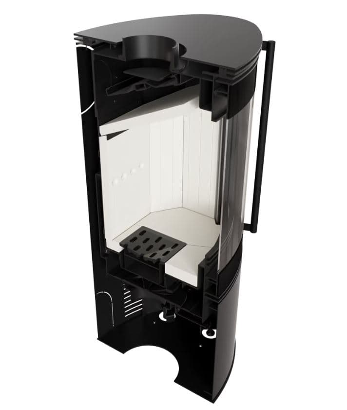 KRATKI BJORN/BLACK 8KW (60-80M2) ΕΝΕΡΓΕΙΑΚΗ ΣΟΜΠΑ ΞΥΛΟΥ ΑΠΟ ΧΑΛΥΒΑ ΜΕ ΜΑΥΡΑ ΚΕΡΑΜΙΚΑ TERMOTEC - 8