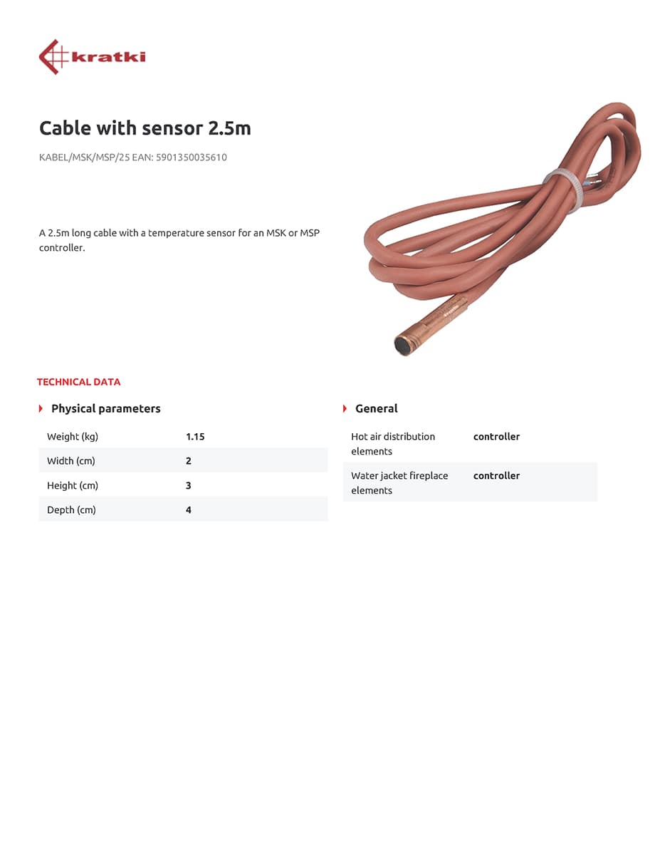 KRATKI KABEL/MSK/MSP/25 ΚΑΛΩΔΙΟ ΜΕ ΑΙΣΘΗΤΗΡΑ ΓΙΑ ΗΛΕΚΤΡΟΝΙΚΟΥΣ ΠΙΝΑΚΕΣ MSK ΚΑΙ MSP - 2