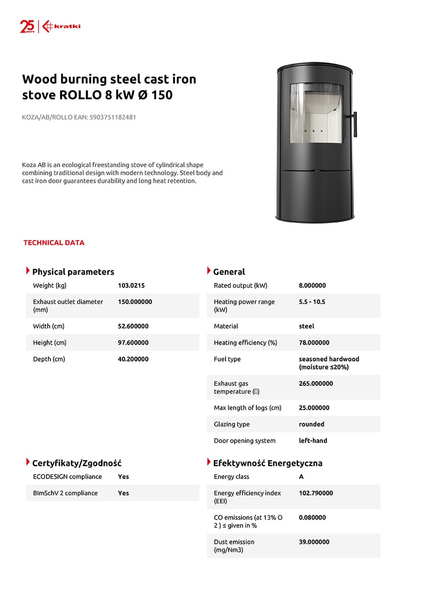 KRATKI ROLLO 8KW ECODESIGN (50-70M2) ΕΝΕΡΓΕΙΑΚΗ ΣΟΜΠΑ ΞΥΛΟΥ ΑΠΟ ΧΑΛΥΒΑ ΜΕ ΕΠΕΝΔΥΣΗ TERMOTEC - 3