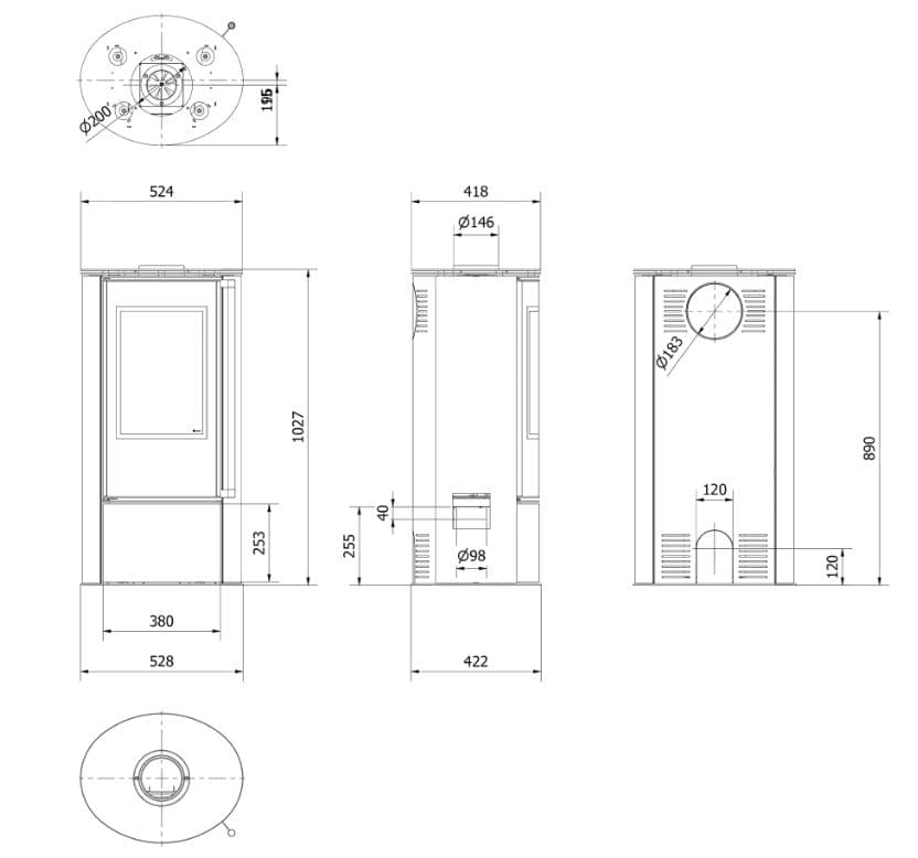 KRATKI ERIK 5,5KW (40-60M2) ΕΝΕΡΓΕΙΑΚΗ ΣΟΜΠΑ ΞΥΛΟΥ ΑΠΟ ΧΑΛΥΒΑ ΜΕ ΛΕΥΚΑ ΚΕΡΑΜΙΚΑ TERMOTEC - 14