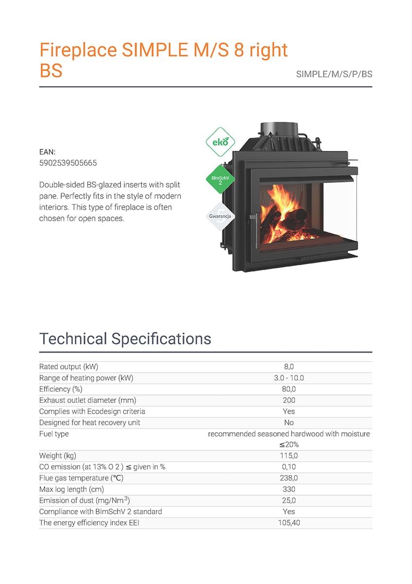 KRATKI SIMPLE/M/S/P/BS ΔΕΞΙΑ ΓΩΝΙΑ ΑΝΟΙΓΟΜΕΝΟ ECODESIGN 8KW (70-90M2) ΕΝΕΡΓΕΙΑΚΟ ΤΖΑΚΙ ΜΑΝΤΕΜΕΝΙΟ - 4