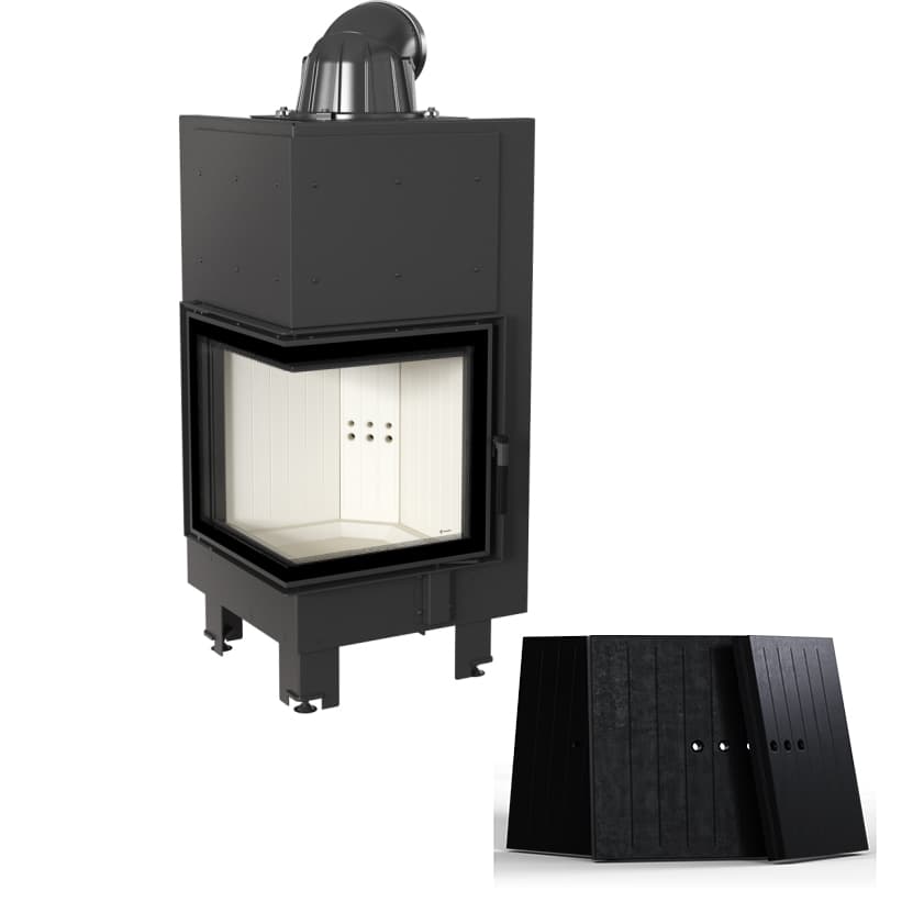 KRATKI MBN/L/BS/BLACK 8KW ΑΡΙΣΤΕΡΗ ΓΩΝΙΑ ΑΝΟΙΓΟΜΕΝΟ (80-120M2) ΕΝΕΡΓΕΙΑΚΟ ΤΖΑΚΙ ΑΕΡΟΘΕΡΜΟ ΜΕ ΜΑΥΡΑ ΚΕΡΑΜΙΚΑ TERMOTEC - Τζάκια