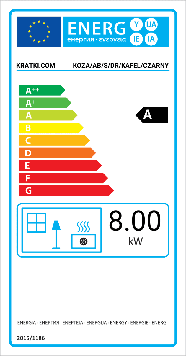 KRATKI ΣΟΜΠΑ KOZA/AB/S/DR/KAFEL/BLACK 8KW / 50-70m2 ΕΝΕΡΓΕΙΑΚΗ ΣΟΜΠΑ ΞΥΛΟΥ ΑΠΟ ΧΑΛΥΒΑ ΜΕ ΕΞΩΤΕΡΙΚΗ ΕΠΕΝΔΥΣΗ ΑΠΟ ΜΑΥΡΟ ΚΕΡΑΜΙΚΟ - 7