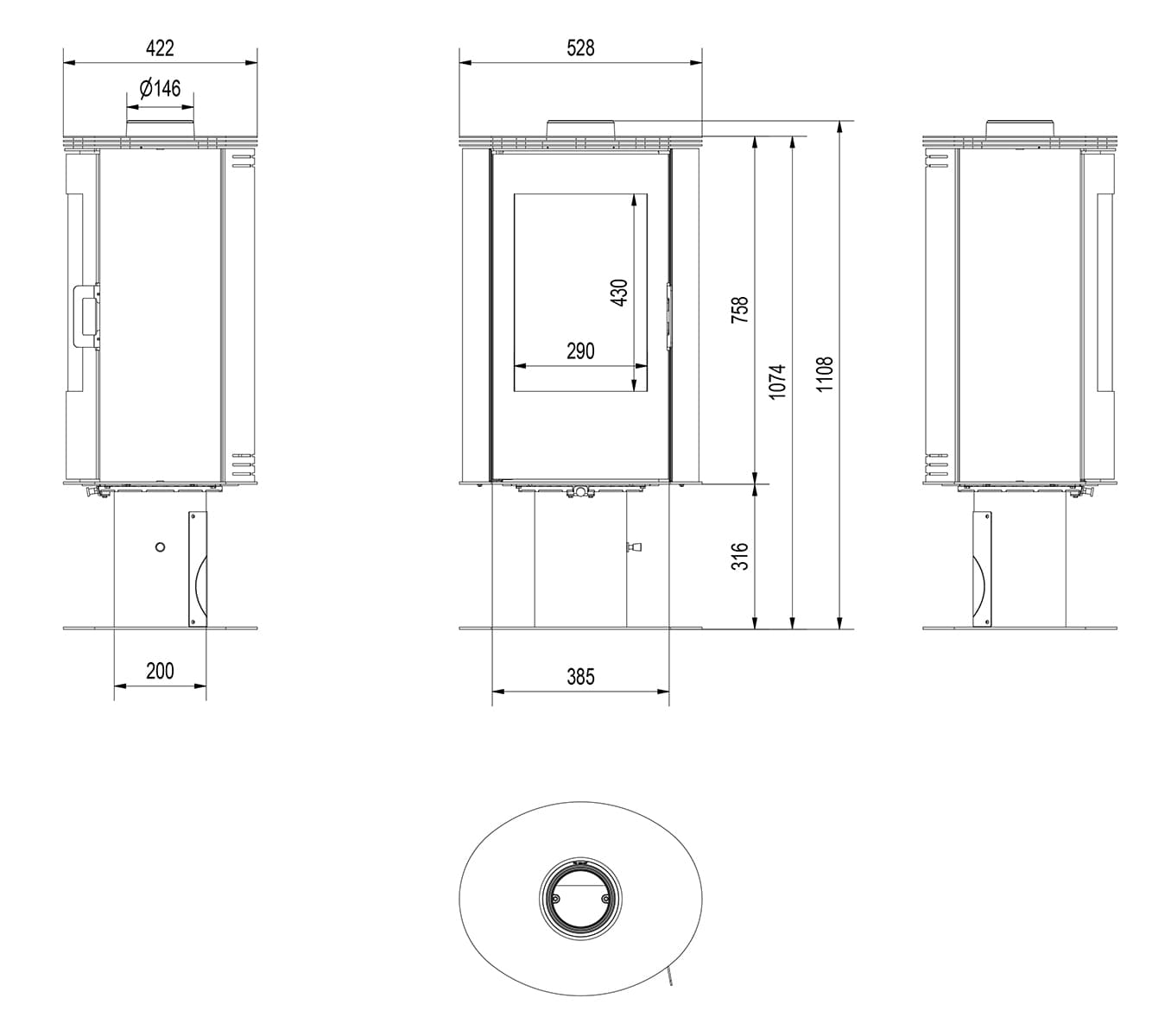 KRATKI KOZA/AB/S/N/O/DR/KAFEL/BLACK 8KW / 50-70m2 ΠΕΡΙΣΤΡΕΦΟΜΕΝΗ ΕΝΕΡΓΕΙΑΚΗ ΣΟΜΠΑ ΑΠΟ ΧΑΛΥΒΑ ΜΕ ΕΞΩΤΕΡΙΚΗ ΕΠΕΝΔΥΣΗ ΑΠΟ ΜΑΥΡΟ ΚΕΡΑΜΙΚΟ - 2