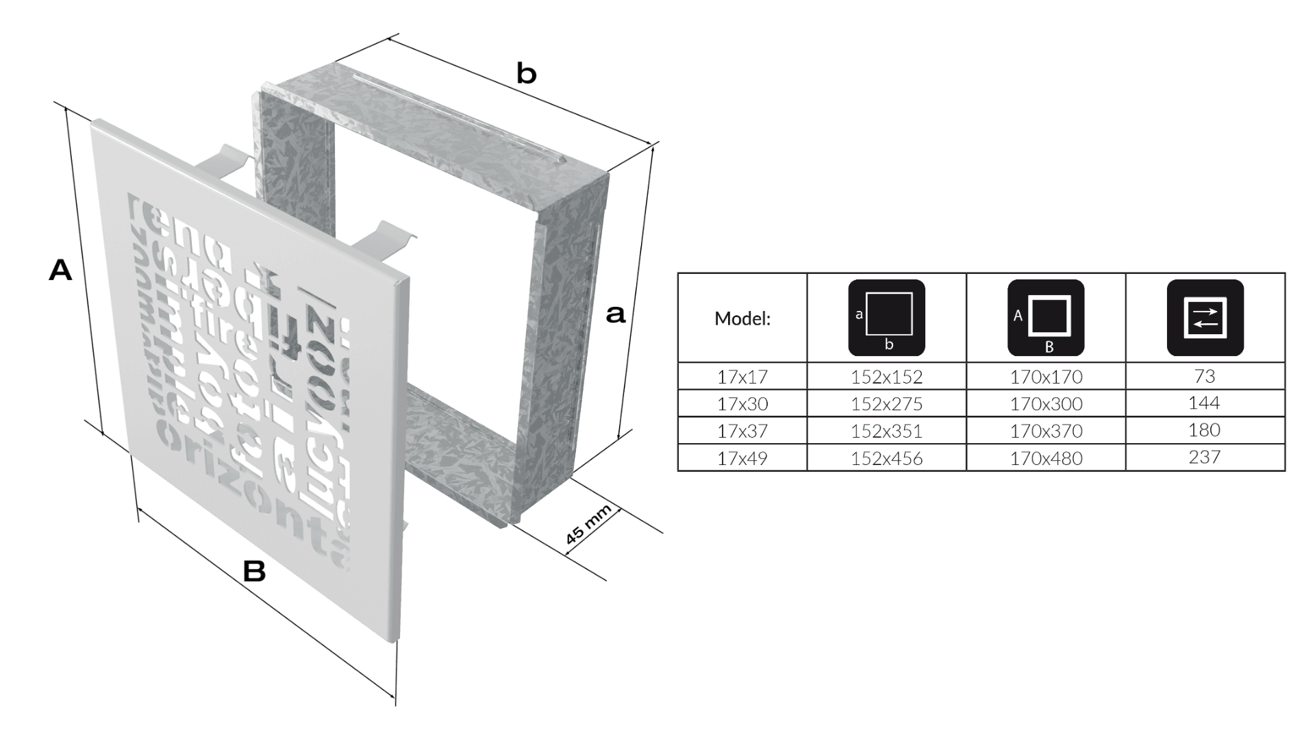 KRATKI ΠΕΡΣΙΔΑ 37ABC/C (17X37CM) ΜΑΥΡΗ - 2