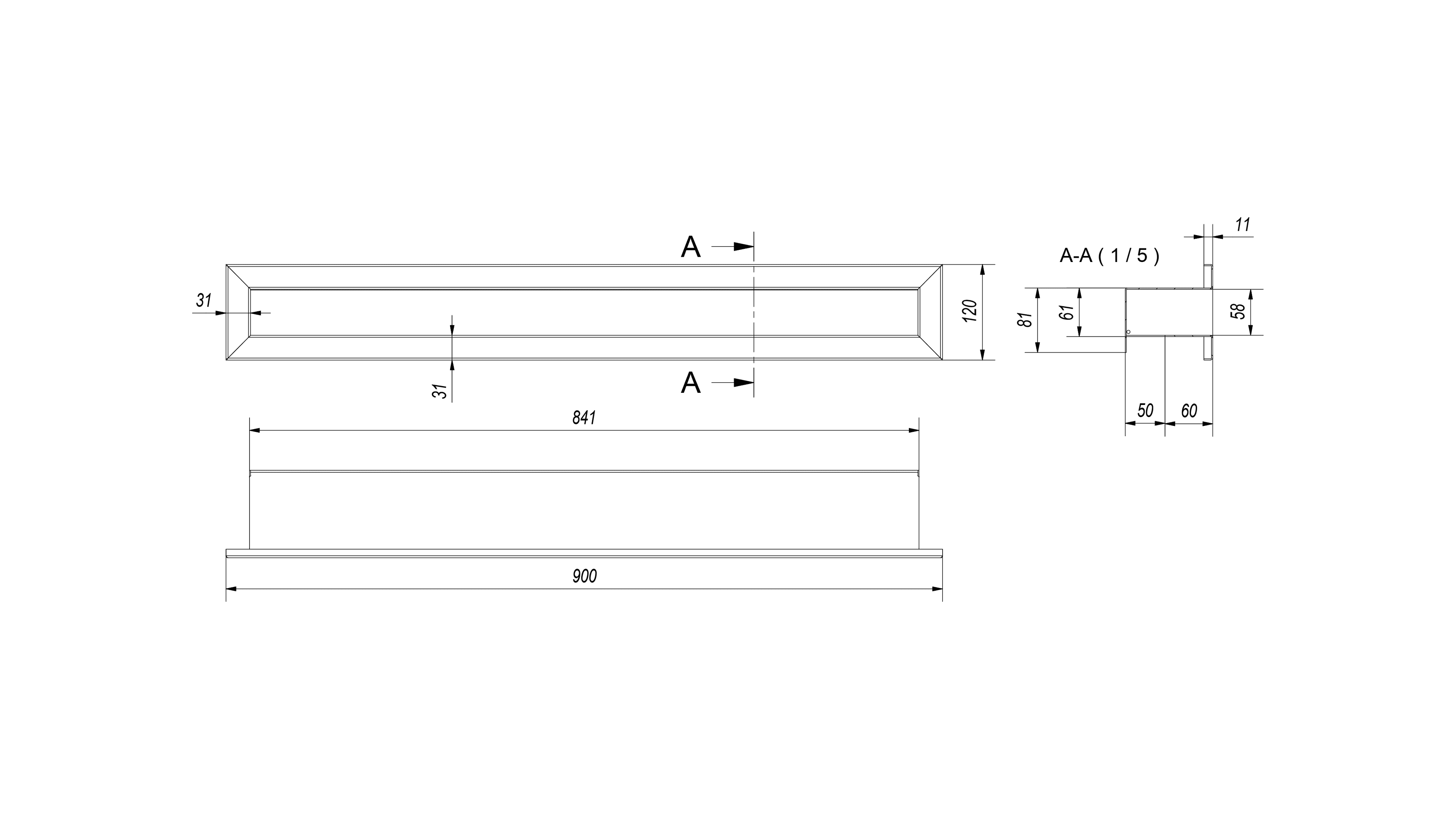 KRATKI ΠΕΡΣΙΔΑ KRATKA/MILA/TUNEL/M 12X90CM ΓΡΑΦΙΤΗΣ - 2