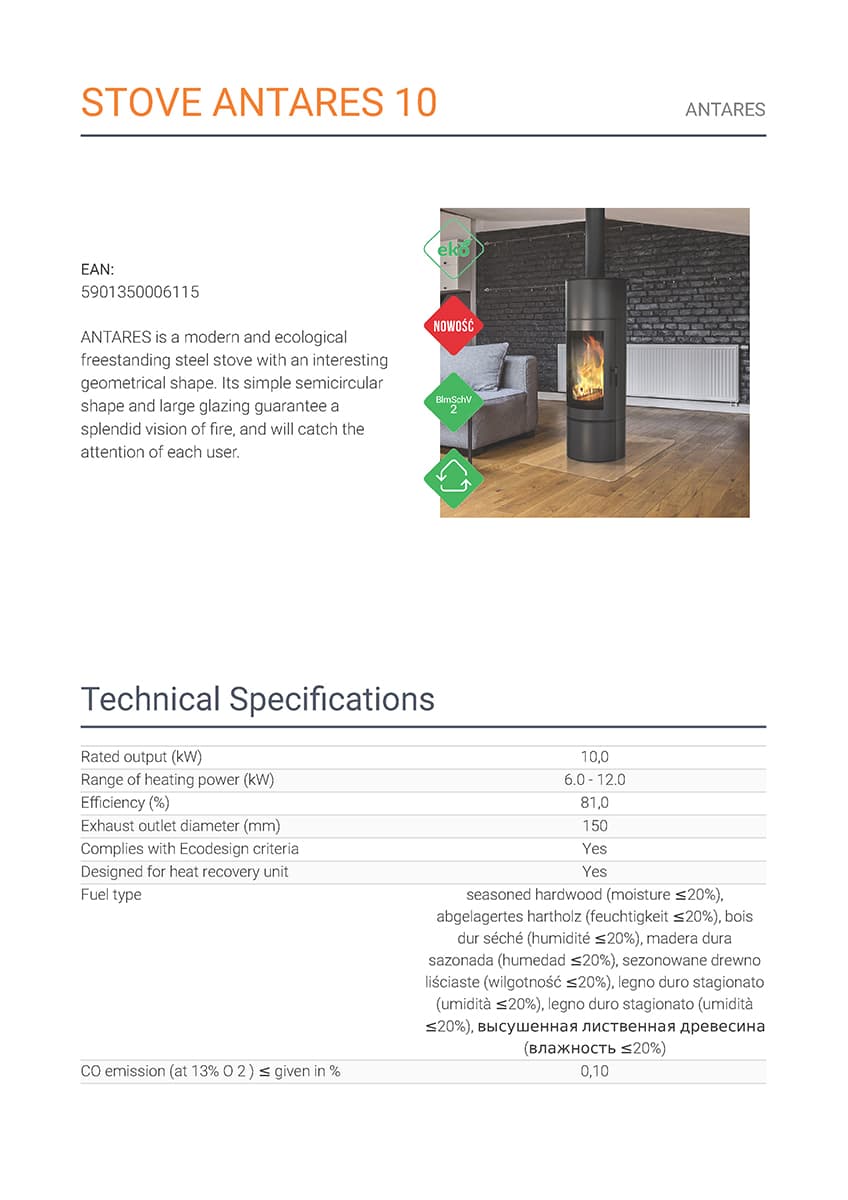 KRATKI ANTARES ECODESIGN (A+) 10KW (80-120M2) ΕΝΕΡΓΕΙΑΚΗ ΣΟΜΠΑ ΑΠΟ ΧΑΛΥΒΑ ΜΕ ΛΕΥΚΑ ΚΕΡΑΜΙΚΑ TERMOTEC - 5