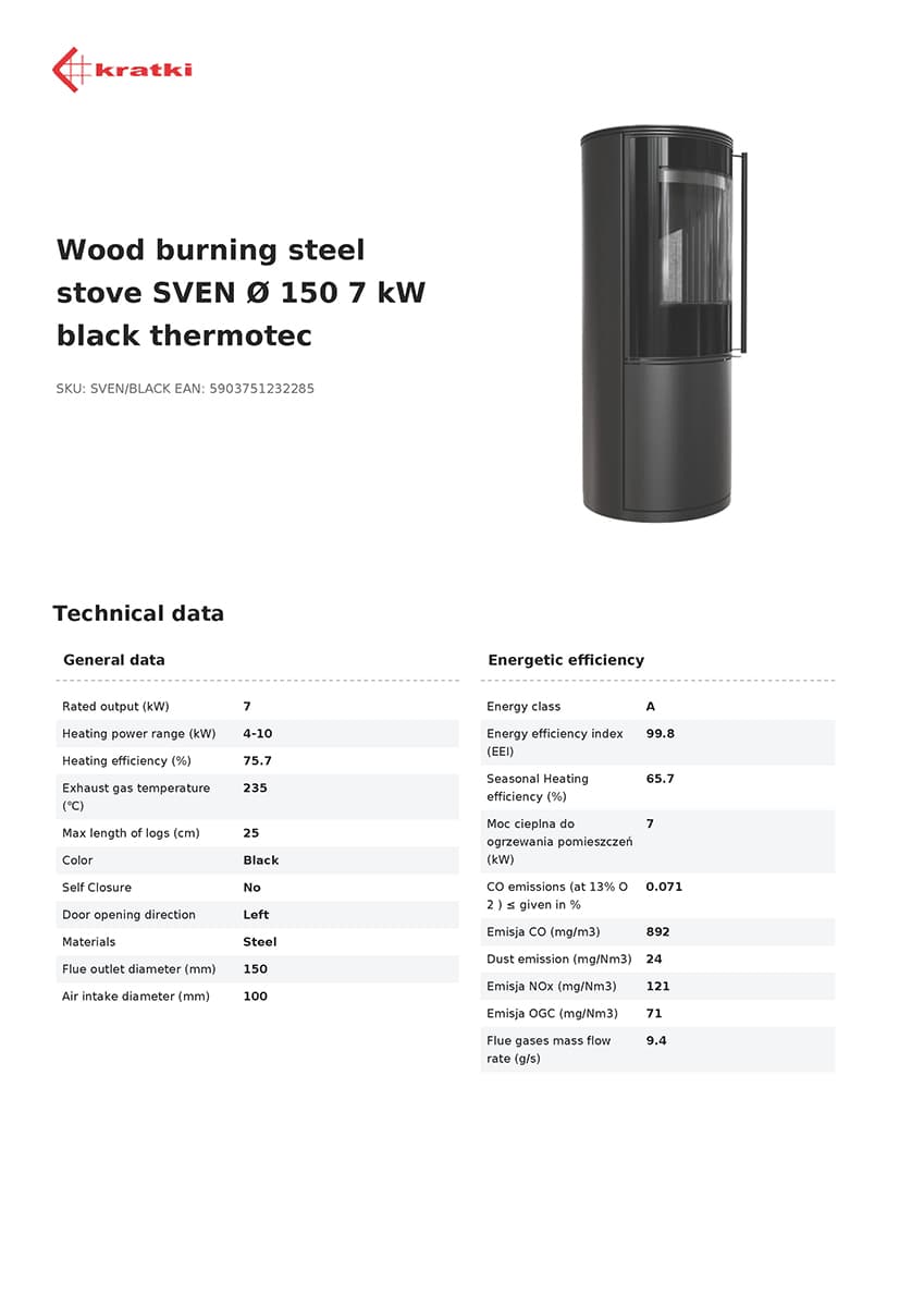 KRATKI SVEN/BLACK 7KW ECODESIGN (75 - 90M2) ΕΝΕΡΓΕΙΑΚΗ ΣΟΜΠΑ ΑΠΟ ΧΑΛΥΒΑ ΜΕ ΜΑΥΡΑ ΚΕΡΑΜΙΚΑ TERMOTEC - 4