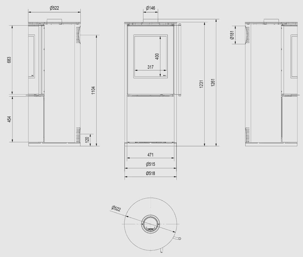 KRATKI SVEN 7KW ECODESIGN (75 - 90M2) ΕΝΕΡΓΕΙΑΚΗ ΣΟΜΠΑ ΑΠΟ ΧΑΛΥΒΑ ΜΕ ΛΕΥΚΑ ΚΕΡΑΜΙΚΑ TERMOTEC - 3