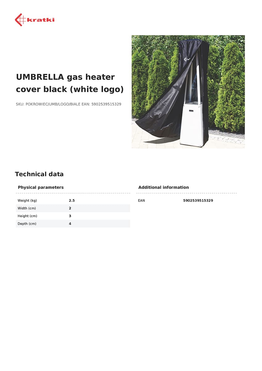 KRATKI POKROWIEC/UMB/LOGO/BIALE ΠΡΟΣΤΑΤΕΥΤΙΚΟ ΚΑΛΥΜΜΑ UMBRELLA - 2
