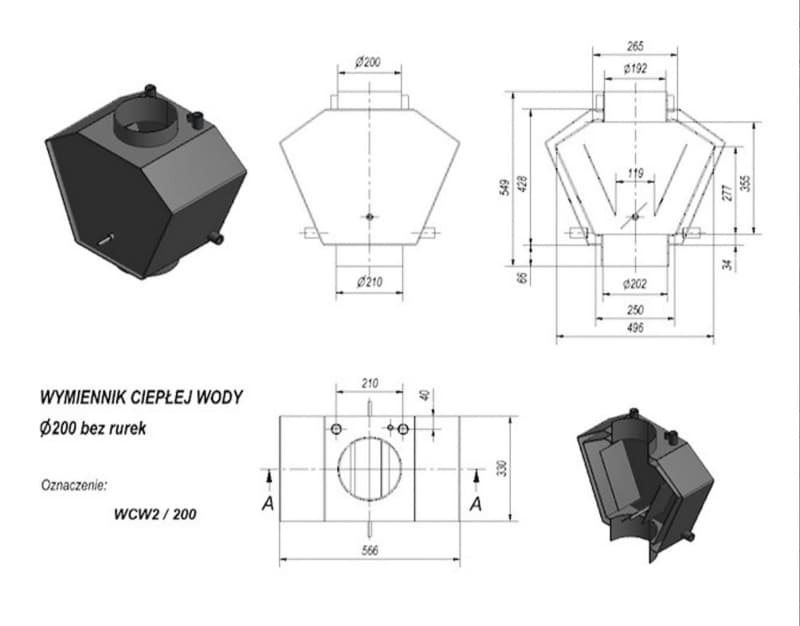 KRATKI ΕΝΑΛΛΑΚΤΗΣ ΝΕΡΟΥ WCW2-200 7KW Φ200 - 2