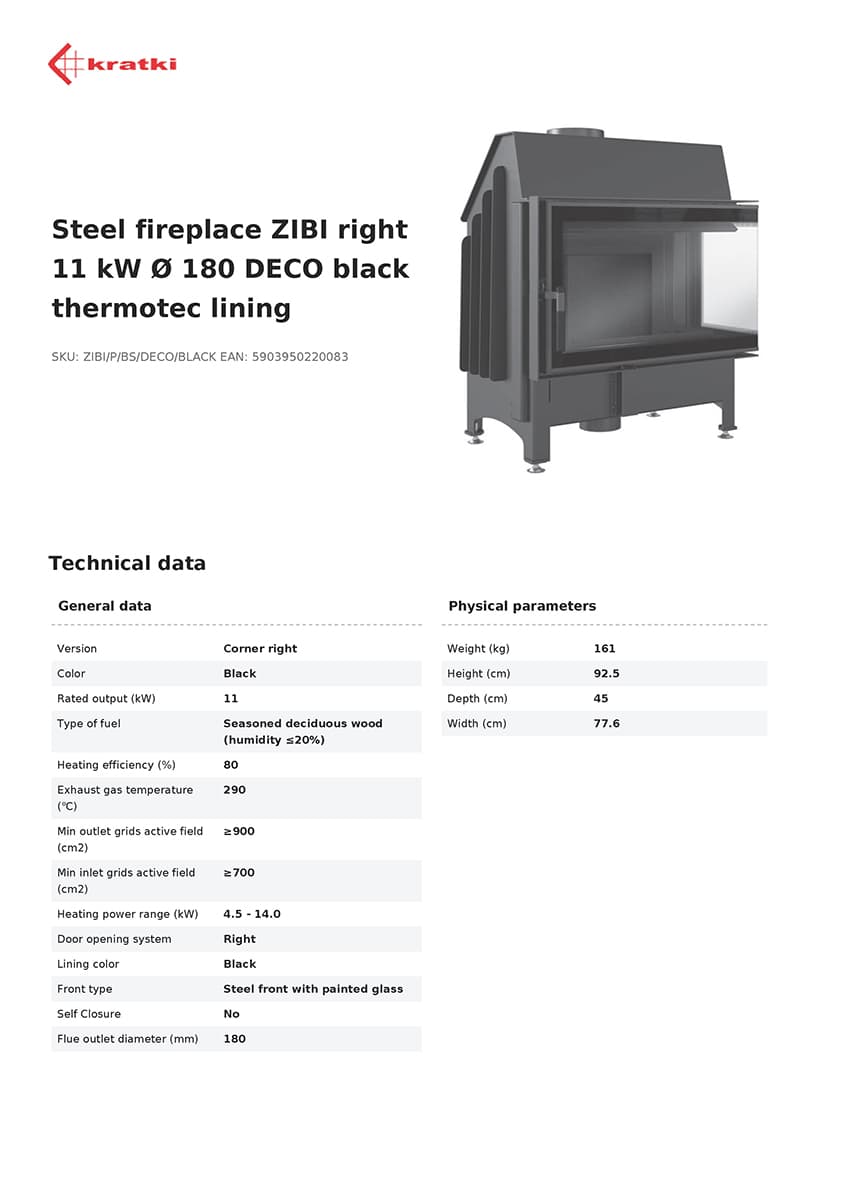 KRATKI ZIBI/P/BS/DECO/BLACK ΔΕΞΙΑ ΓΩΝΙΑ ΑΝΟΙΓΟΜΕΝΟ 11KW (100-150M2) ΕΝΕΡΓΕΙΑΚΟ ΤΖΑΚΙ ΑΕΡΟΘΕΡΜΟ ΑΠΟ ΧΑΛΥΒΑ ΜΕ ΜΑΥΡΑ ΚΕΡΑΜΙΚΑ TERMOTEC - 3