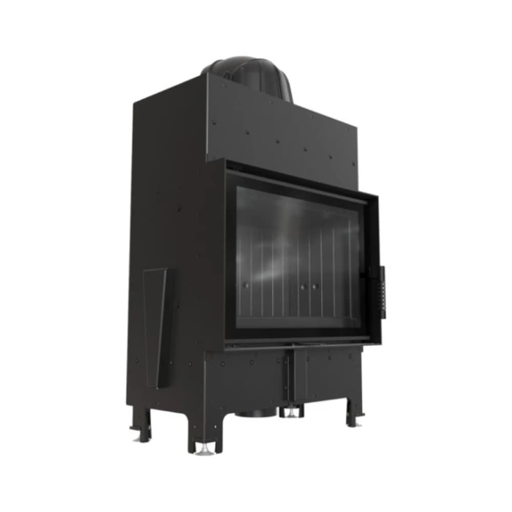 Kratki Floki/Pf/Black Ίσιο Ανοιγόμενο 8Kw (70-90M2) Ενεργειακό Τζάκι Αερόθερμο Με Μαύρα Κεραμικά Termotec
