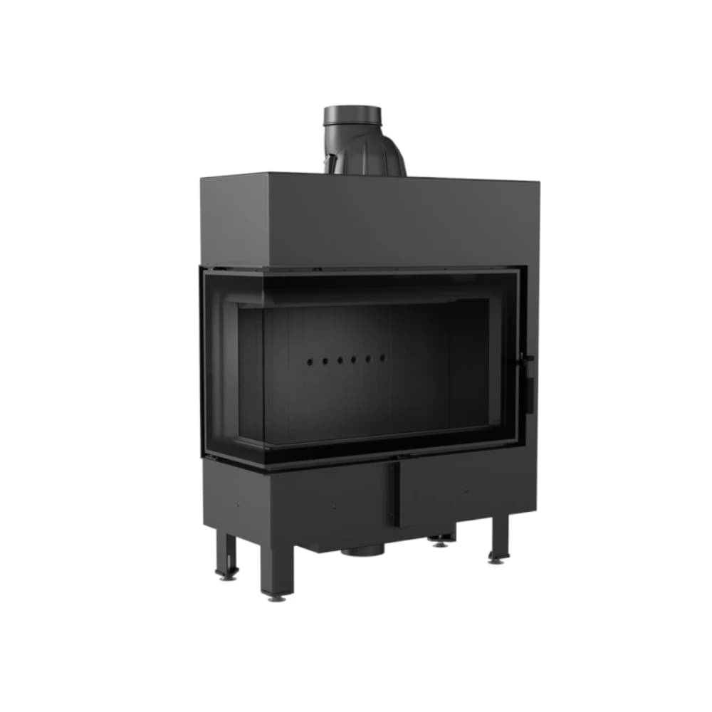 Kratki Lucy/14/Slim/L/Bs/Black Αριστερη Γωνια (A+) Ecodesign 10Kw (80-100M2) Ενεργειακο Τζακι Αεροθερμο Με Ανοιγομενη Πορτα Και Μαυρα Κεραμικα Termotec - Τζάκια