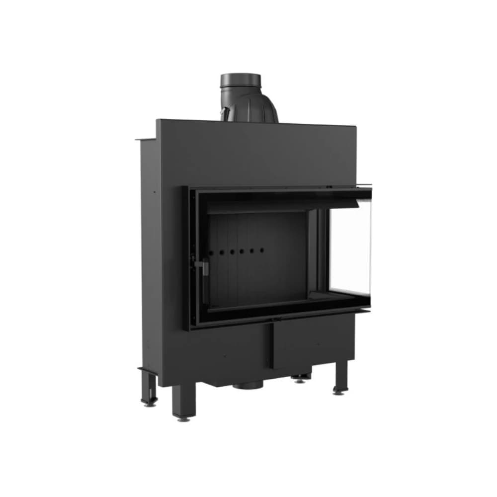 Kratki Lucy/14/Slim/P/Bs/Black Δεξια Γωνια (A+) Ecodesign 10Kw (80-100M2) Ενεργειακο Τζακι Αεροθερμο Με Ανοιγομενη Πορτα Και Μαυρα Κεραμικα Termotec - Τζάκια