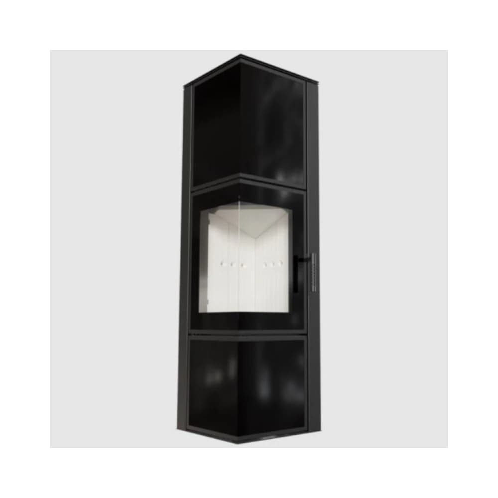 Kratki Tora Ecodesign 8Kw (50-70M2) Ενεργειακη Σομπα Ξυλου Απο Χαλυβα Με Λευκα Κεραμικα Termotec - Σόμπες