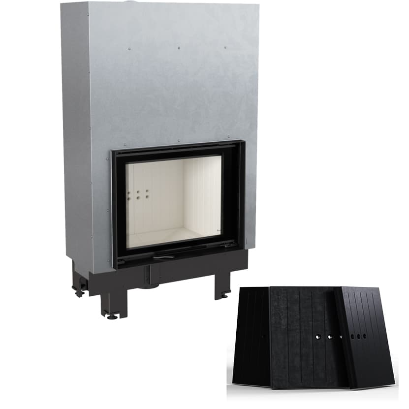 KRATKI MBZ/G/BLACK 13KW ΣΥΡΟΜΕΝΟ (120-150M2) ΕΝΕΡΓΕΙΑΚΟ ΤΖΑΚΙ ΑΕΡΟΘΕΡΜΟ ΜΕ ΜΑΥΡΑ ΚΕΡΑΜΙΚΑ TERMOTEC - Τζάκια