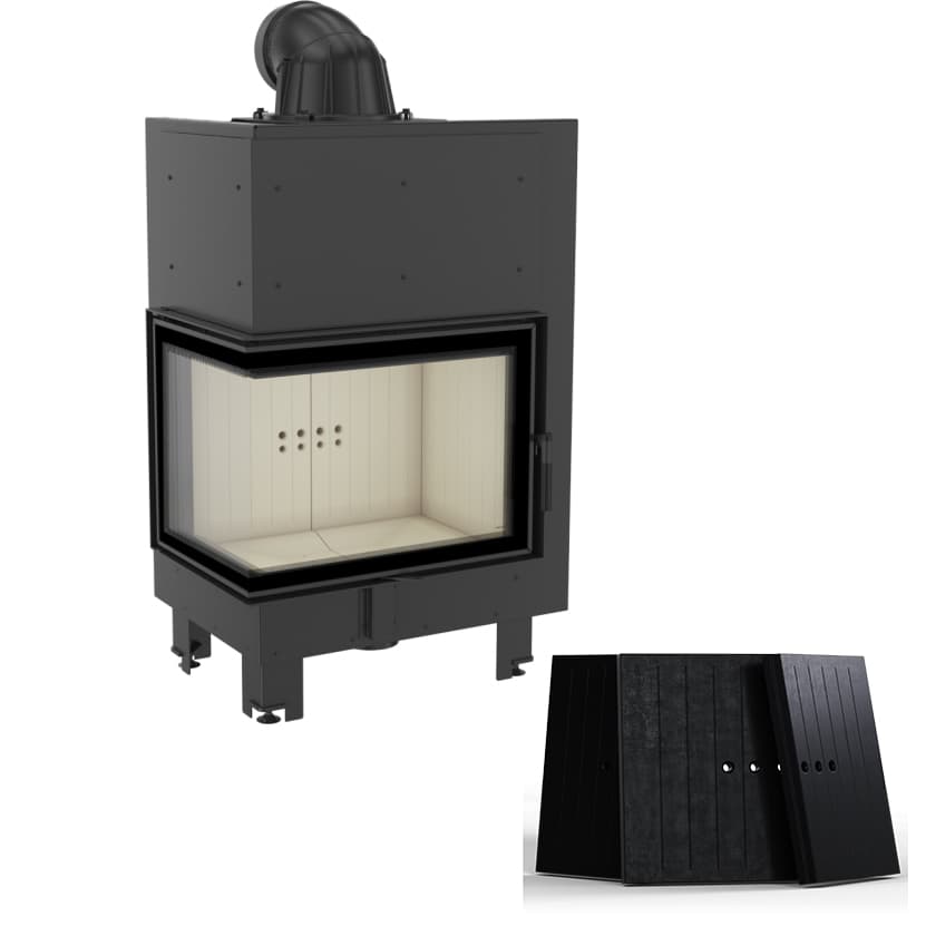 KRATKI MBZ/L/BS/BLACK ΑΡΙΣΤΕΡΗ ΓΩΝΙΑ ΑΝΟΙΓΟΜΕΝΟ 13KW (120-150M2) ΕΝΕΡΓΕΙΑΚΟ ΤΖΑΚΙ ΑΕΡΟΘΕΡΜΟ ΜΕ ΜΑΥΡΑ ΚΕΡΑΜΙΚΑ TERMOTEC - Τζάκια