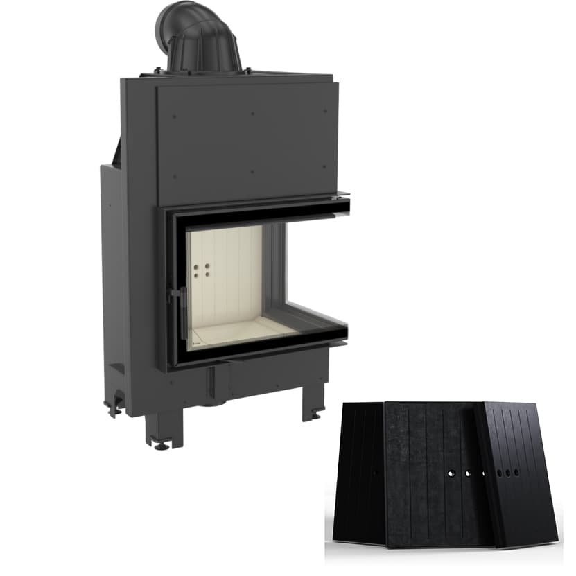 KRATKI MBZ/P/BS/BLACK ΔΕΞΙΑ ΓΩΝΙΑ ΑΝΟΙΓΟΜΕΝΟ 13KW (120-150M2) ΕΝΕΡΓΕΙΑΚΟ ΤΖΑΚΙ ΑΕΡΟΘΕΡΜΟ ΜΕ ΜΑΥΡΑ ΚΕΡΑΜΙΚΑ TERMOTEC - Τζάκια