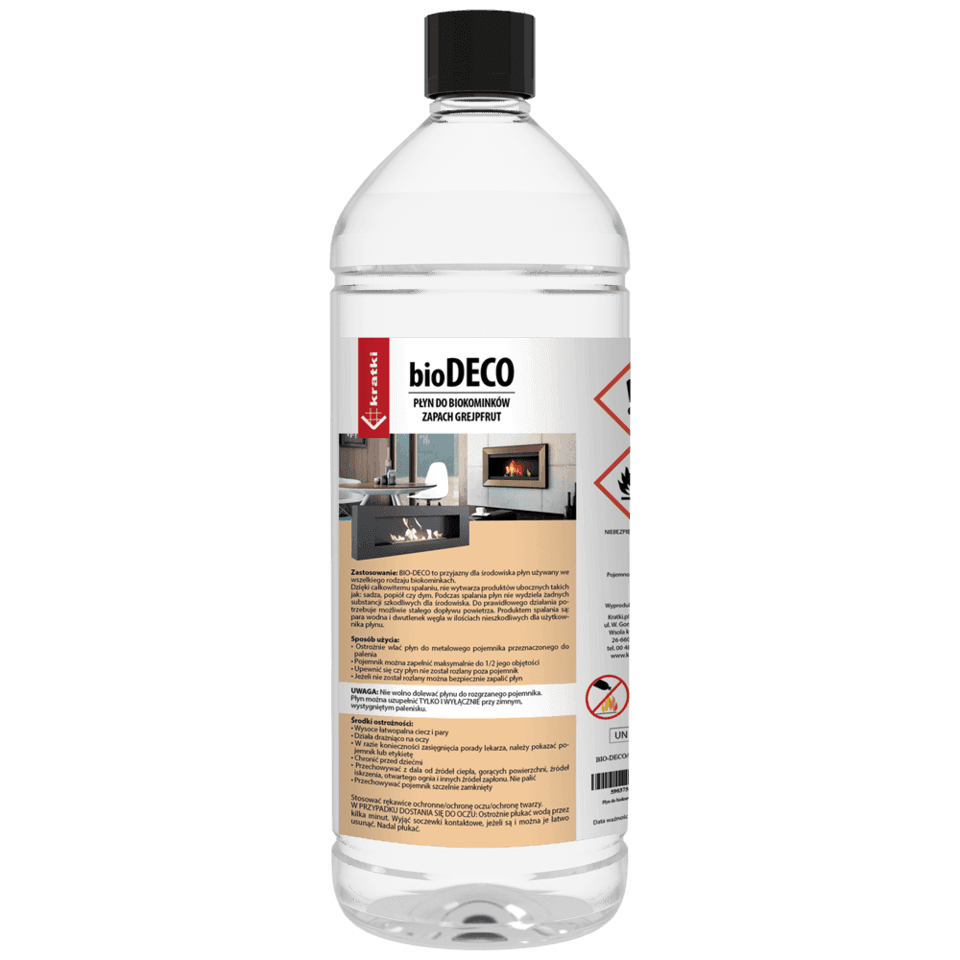 KRATKI BIO-DECO/GREJPFRUT ΥΓΡΟ ΒΙΟΑΙΘΑΝΟΛΗΣ (96%) 1 ΛΙΤΡΟ ΜΕ ΑΡΩΜΑ ΓΚΡΕΙΠΦΡΟΥΤ 100% ΟΙΚΟΛΟΓΙΚΟ - Τζάκια