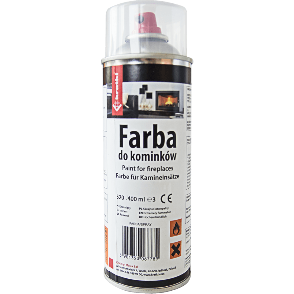KRATKI FARBA/SPRAY 400ML ΧΡΩΜΑ ΑΝΘΕΚΤΙΚΟ ΣΤΗ ΘΕΡΜΟΤΗΤΑ ΓΙΑ ΕΣΤΙΕΣ ΚΑΙ ΣΟΜΠΕΣ ΑΠΟ ΧΑΛΥΒΑ ΚΑΙ ΜΑΝΤΕΜΙ - Τζάκια
