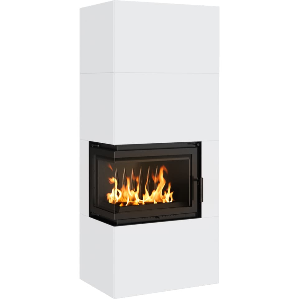 KRATKI SIMPLE/BOX/L/S/BIANCO ΑΡΙΣΤΕΡΗ ΓΩΝΙΑ 8KW / 70-90m2 ΕΝΕΡΓΕΙΑΚΟ ΤΖΑΚΙ ΜΑΝΤΕΜΕΝΙΟ ΜΕ ΜΕΤΑΛΛΙΚΟ ΚΕΛΥΦΟΣ - Τζάκια