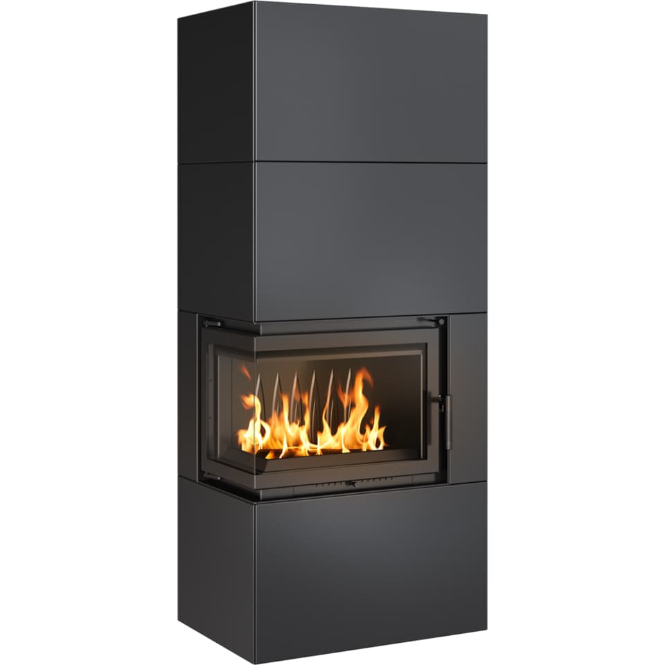 KRATKI SIMPLE/BOX/L/S/BLACK ΑΡΙΣΤΕΡΗ ΓΩΝΙΑ 8KW / 70-90m2 ΕΝΕΡΓΕΙΑΚΟ ΤΖΑΚΙ ΜΑΝΤΕΜΕΝΙΟ ΜΕ ΜΕΤΑΛΛΙΚΟ ΚΕΛΥΦΟΣ - Τζάκια