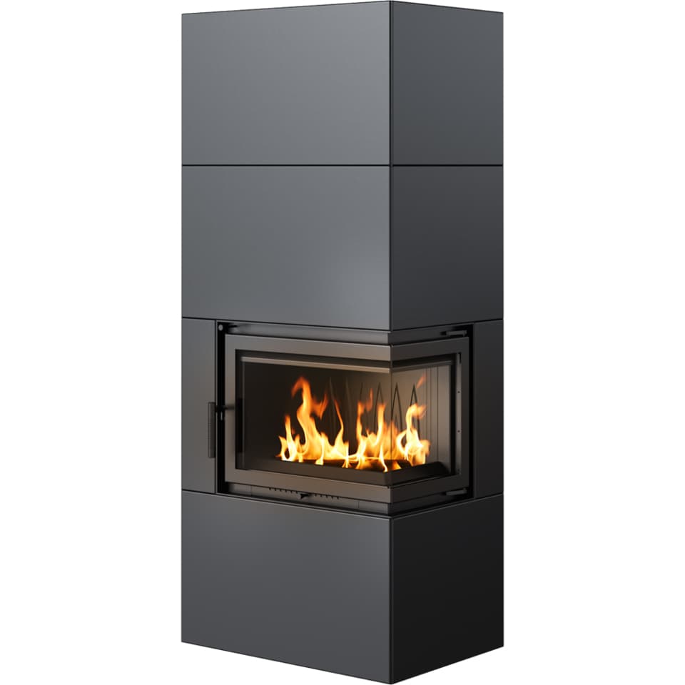 KRATKI SIMPLE/BOX/P/S/BLACK ΔΕΞΙΑ ΓΩΝΙΑ 8KW / 70-90m2 ΕΝΕΡΓΕΙΑΚΟ ΤΖΑΚΙ ΜΑΝΤΕΜΕΝΙΟ ΜΕ ΜΕΤΑΛΛΙΚΟ ΚΕΛΥΦΟΣ - Τζάκια